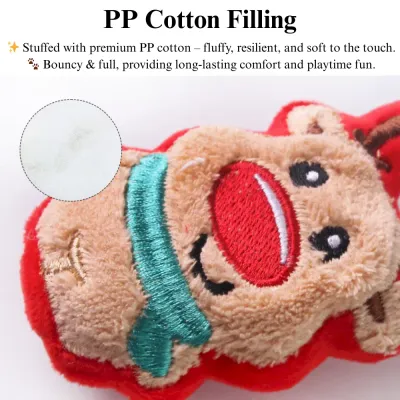 plush Santa cat toy 2 Pack Christmas Plush Cat Toy Set Santa Claus Chew Play