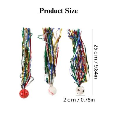 Colorful Ribbon Cat Toy with Bouncy Ball Interactive Play