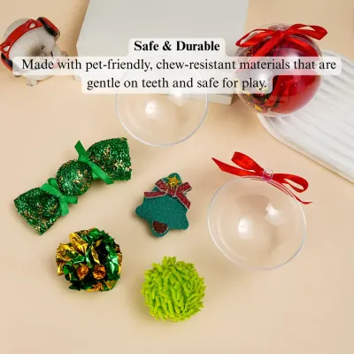 seasonal cat toy pack Christmas Cat Toy Set Plush Ball and Interactive Holiday Collection