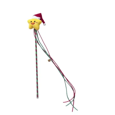 interactive cat wand toy Christmas Cat Teaser Wand Holiday Interactive Toy for Cats