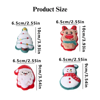 cat chew toy Christmas 2 Pack Christmas Plush Cat Toy Set Santa Claus Chew Play