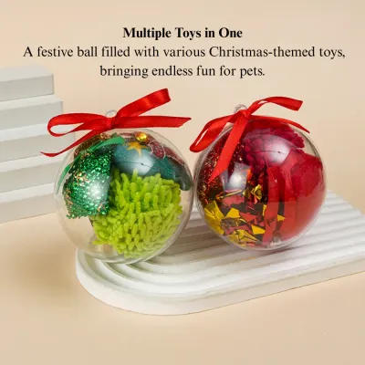 festive cat play bundle Christmas Cat Toy Set Plush Ball and Interactive Holiday Collection