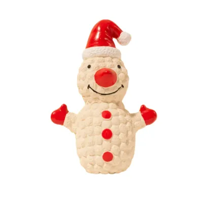holiday dog chew toy Christmas Latex Dog Toy Santa Reindeer Snowman Squeaky Play