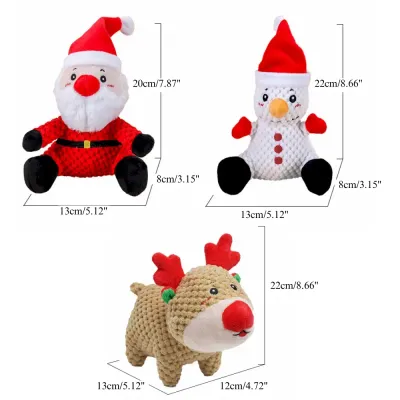 squeaky dog toy Christmas Christmas Plush Dog Toy Santa Reindeer Chew Interactive Squeaky