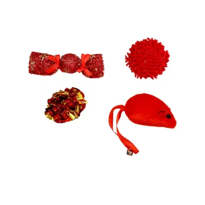 Christmas dog toy set Christmas Cat Toy Set Plush Ball and Interactive Holiday Collection