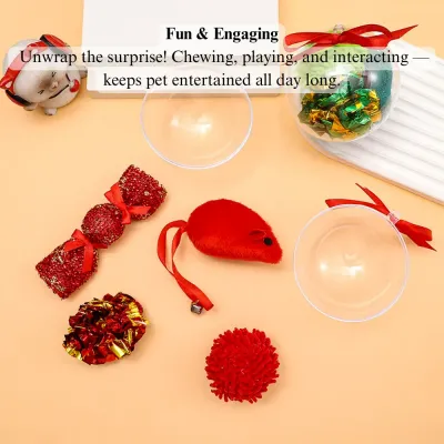 cat toy Christmas collection Christmas Cat Toy Set Plush Ball and Interactive Holiday Collection