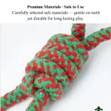 Christmas Cotton Rope Dog Toy Seven Ring Tug