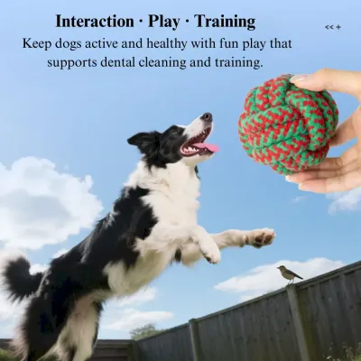 festive rope chew toy Christmas Cotton Rope Dog Toy Chew Ball