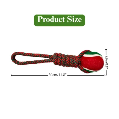 Christmas Cotton Rope Dog Toy Seven Ring Tug
