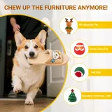 Christmas reindeer toy wholesale Christmas Dog Toy Gift Box Vinly Tree and Santa