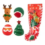 seasonal wholesale dog set Christmas Dog Toy Gift Box Vinly Tree and Santa