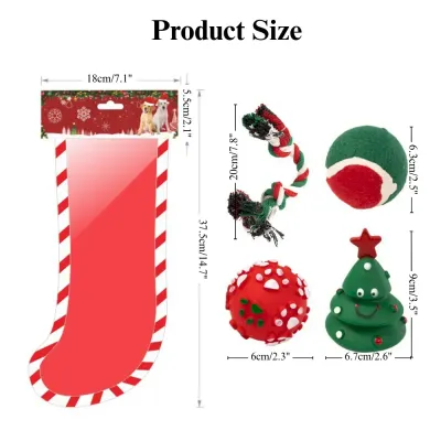 festive rope and ball set Christmas Dog Toy Gift Box Rope and Balls