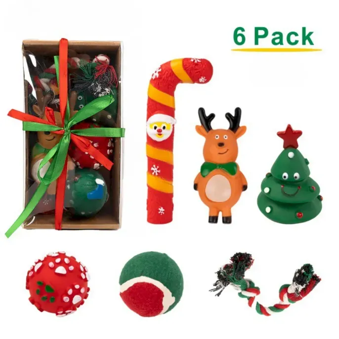Christmas dog toy set