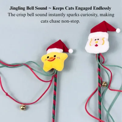 festive teaser wand cat toy