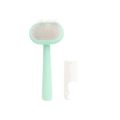 pet slicker brush with cleaning comb