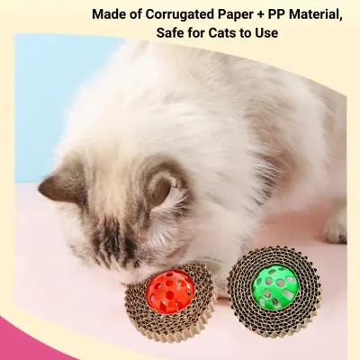 Corrugated Paper Cat Toy Ball Set