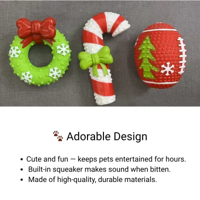 Christmas Vinly Squeaky Chew Toys