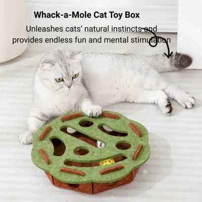 Felt Cat Puzzle Box Interactive Cat Toy