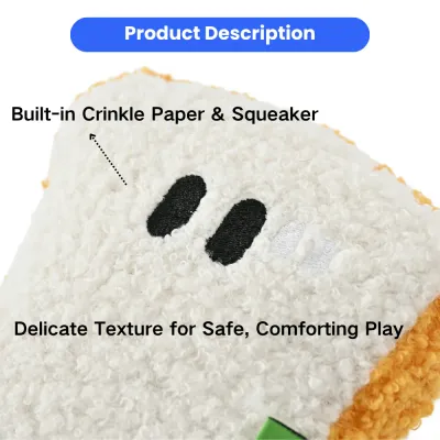 Squeaky Plush Dog Toy Breakfast Bread Series_3 Squeaky Plush Dog Toy Breakfast Bread Series_3