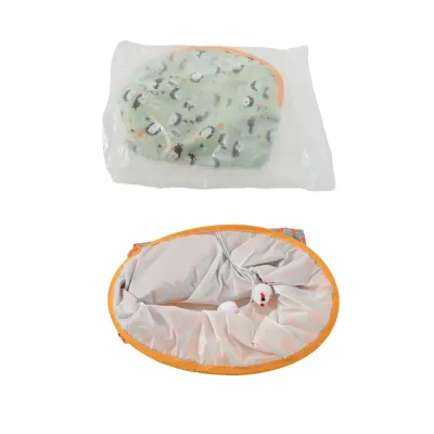 Three-Layer Crinkle Interactive Cat Tunnel with Hanging Mouse Toy_1