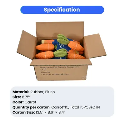 Interactive Teeth-Cleaning Carrot Rubber Squeaky Dog Toy_8 Interactive Teeth-Cleaning Carrot Rubber Squeaky Dog Toy_8