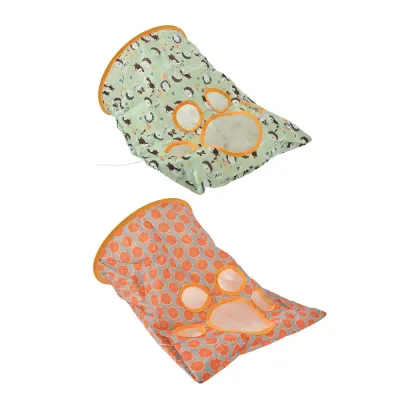 Three-Layer Crinkle Interactive Cat Tunnel with Hanging Mouse Toy_2