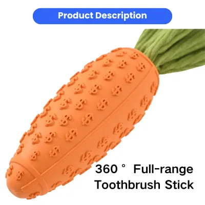 Interactive Teeth-Cleaning Carrot Rubber Squeaky Dog Toy_3 Interactive Teeth-Cleaning Carrot Rubber Squeaky Dog Toy_3