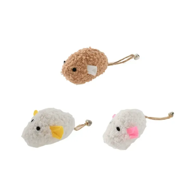 3 Pack Plush Mouse Toy Set with Bell for Kittens_2 3 Pack Plush Mouse Toy Set with Bell for Kittens_2