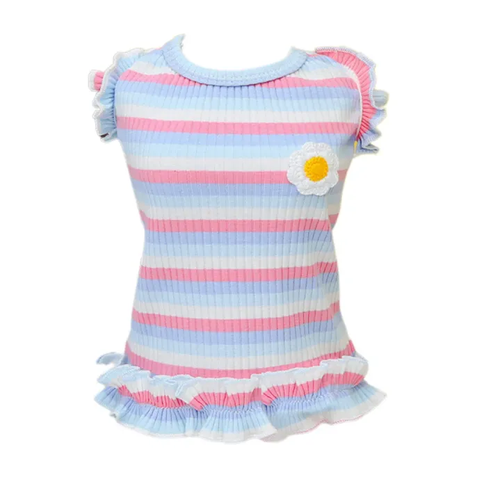 pastel stripe dog outfit