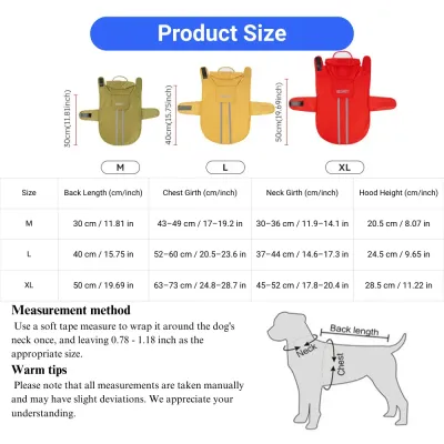 reflective dog raincoat