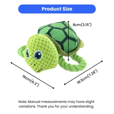 Green Turtle Style Tug-of-War Dog Toy with Squeaker6 Green Turtle Style Tug-of-War Dog Toy with Squeaker6