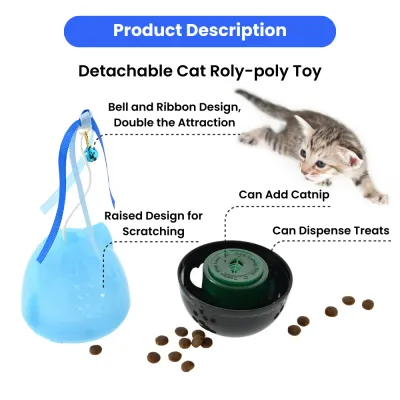 Multifunctional Detachable Cat Roly-Poly Toy with Bell and Ribbon6 Multifunctional Detachable Cat Roly-Poly Toy with Bell and Ribbon6