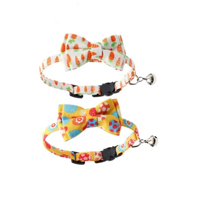 Wholesale Easter Egg Rabbit Carrot Cute Easter Cat Collar with Bow Tie Wholesale Easter Egg Rabbit Carrot Cute Easter Cat Collar with Bow Tie