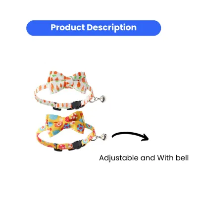 Wholesale Easter Egg Rabbit Carrot Cute Easter   Cat Collar with Bow Tie 