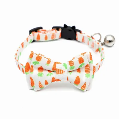 Wholesale    Easter Egg Rabbit Carrot Cute Easter Cat Collar with Bow Tie 
