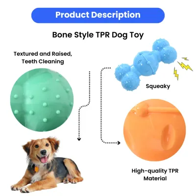 Four-Color Mixed Set Teeth Cleaning Bone Style TPR Dog Toy6