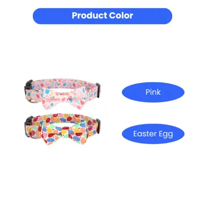 wholesale Love Heart Egg Four-Leaf Clo ver Printed Bowknot Pet Collar wholesale Love Heart Egg Four-Leaf Clo ver Printed Bowknot Pet Collar