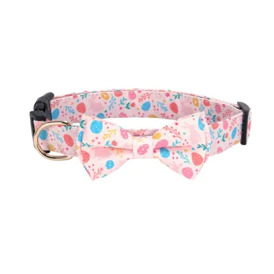 wholesale Love Heart Egg Four-Leaf Clover Printed Bowknot Pet Collar wholesale Love Heart Egg Four-Leaf Clover Printed Bowknot Pet Collar