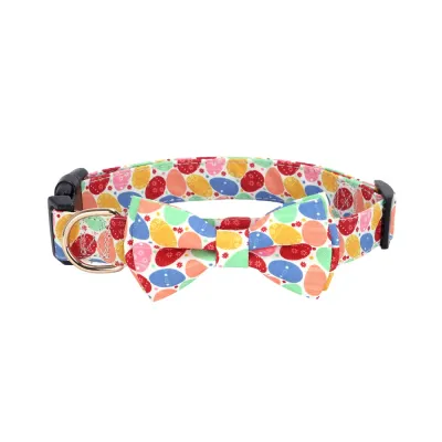 wholesale Love Heart Egg Four-Leaf Clover Printed Bowknot Pet Collar wholesale Love Heart Egg Four-Leaf Clover Printed Bowknot Pet Collar