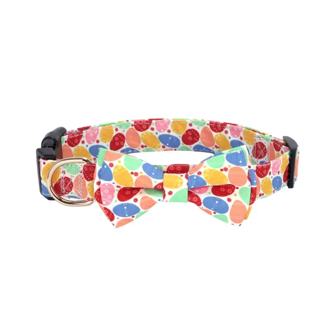 wholesale Love Heart Egg Four-Leaf Clover Printed Bowknot Pet Collar wholesale Love Heart Egg Four-Leaf Clover Printed Bowknot Pet Collar
