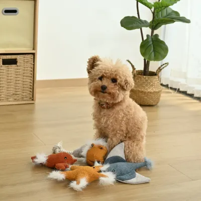 Summer Marine Life Series Lobster Style Squeaky Plush Dog Toy2