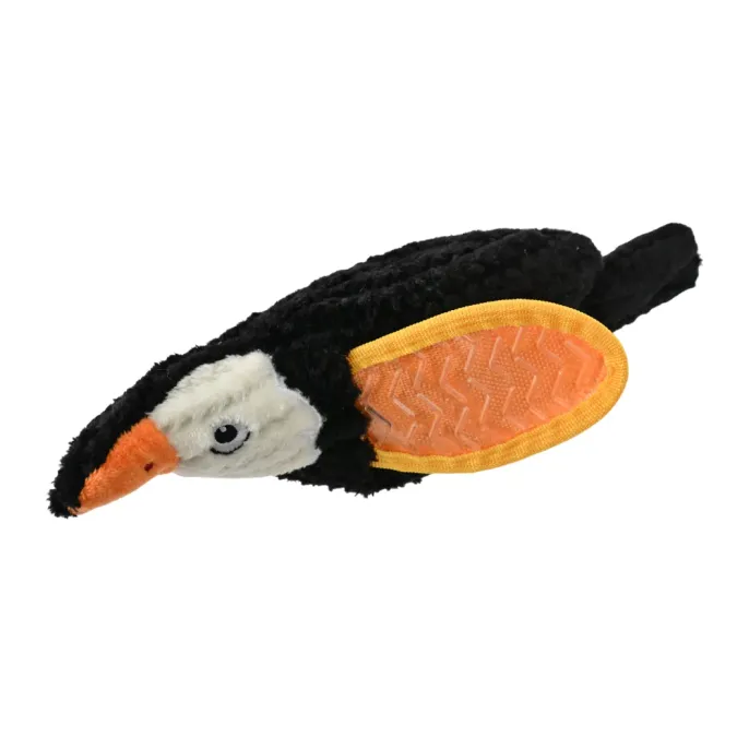 Black Raptor Style Squeaky Plush Dog Toy with Oxford Cloth Wing1