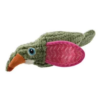 Green Raptor Style Squeaky Plush Dog Toy with Oxford Cloth Wing1 Green Raptor Style Squeaky Plush Dog Toy with Oxford Cloth Wing1