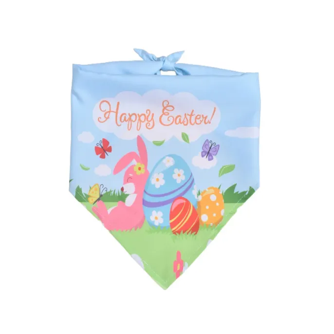 Easter Reversible Dog Bandana Scarf - Cute Soft     Pet Accessory Festive Pet Bib