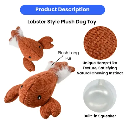 Summer Marine Life Series Lobster Style Squeaky Plush Dog Toy6