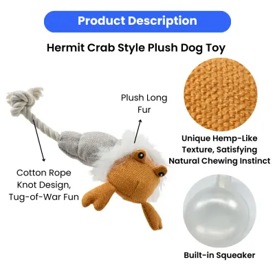 Summer Marine Life Series Hermit Crab Style Squeaky Plush Dog Toy6