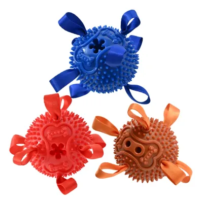 3-Color Mixed Treat Dispensing Design TPR Dog Toy with Bell1