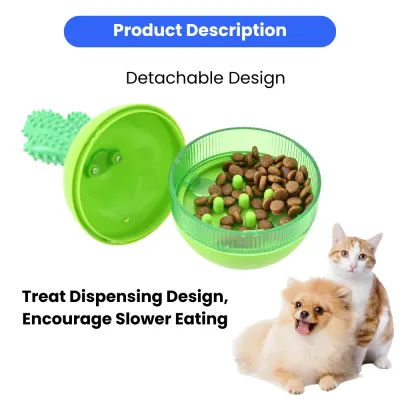Detachable Green Radish Design Rotatable Treat Dispensing Dog Toy6