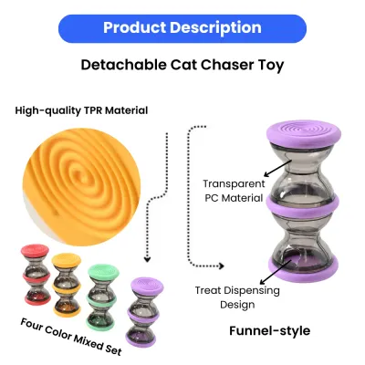 Detachable Funnel-Style Treat Dispensing Design Cat Chaser Toy6