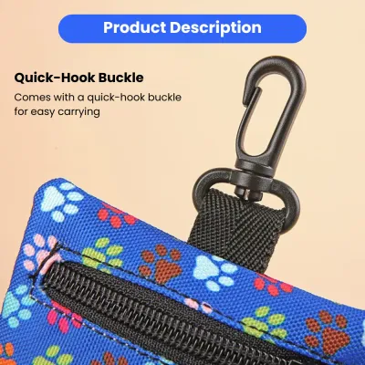 Quick-Hook and Zipper Front Slip-Resistant Dog Poop Bag Holder (3)